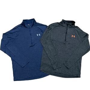 Lot Of 2 Under Armour Loose 1/4 Zip Long Sleeve Womens Size M Medium Shirts Top